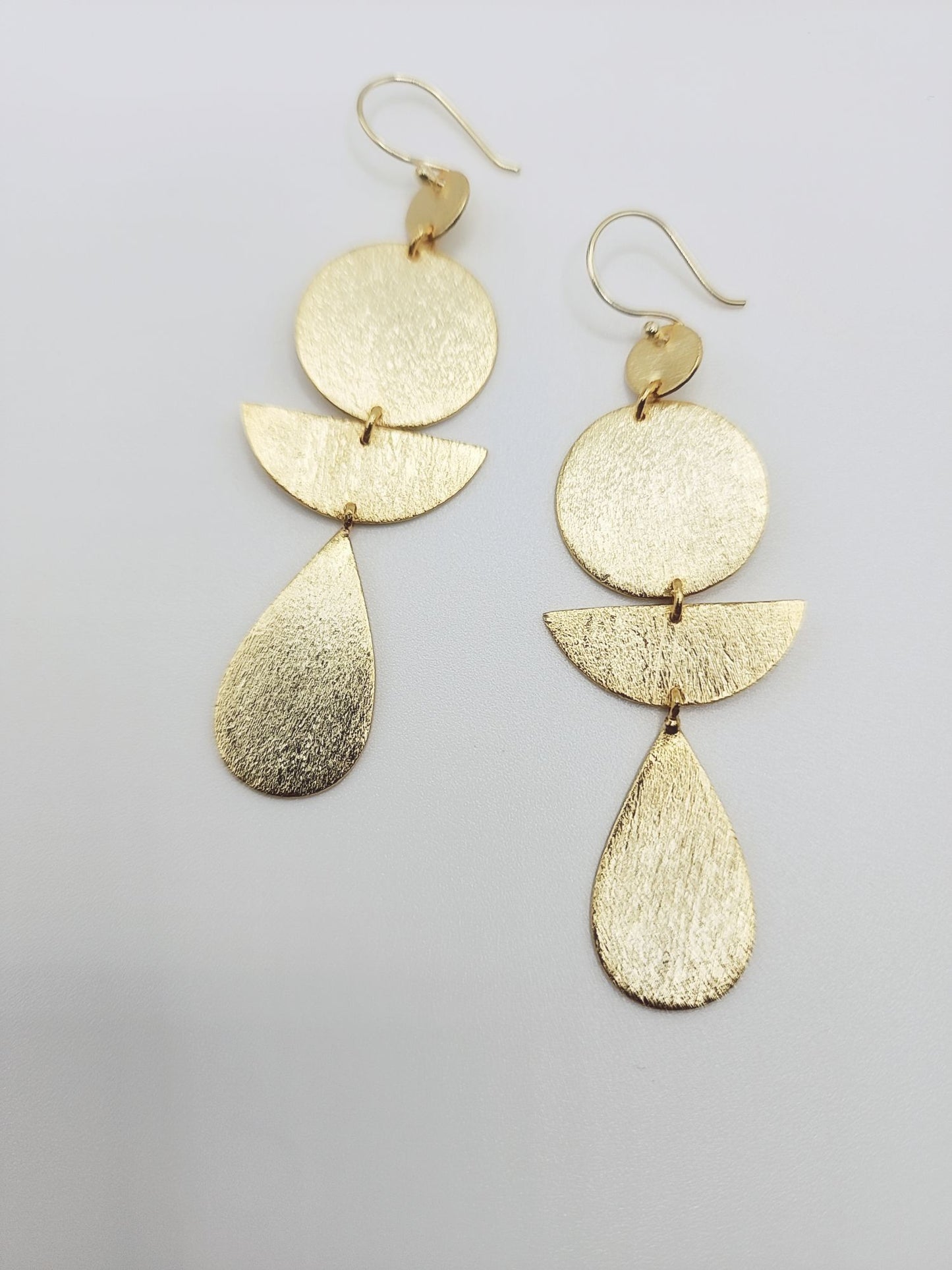 Teardrop Dangle Designer Geometric Earring (Gold & Beautiful)